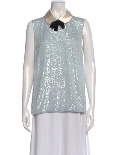 Pre-owned Miu Miu 2019 Sleeveless Top In Blue