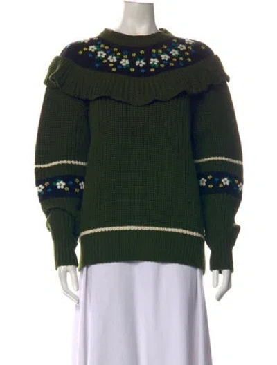 Pre-owned Miu Miu 2019 Virgin Wool Sweater In Green