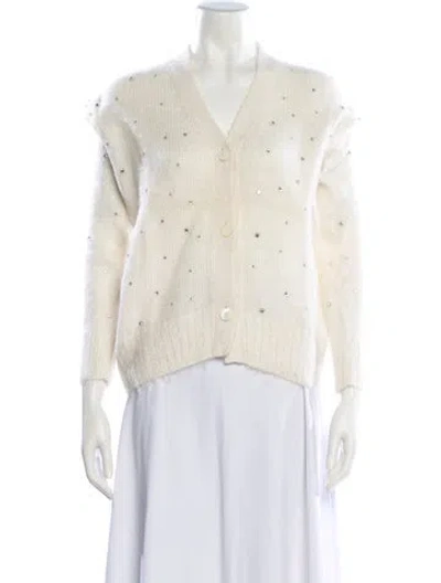 Pre-owned Miu Miu 2019 V-neck Sweater In Neutral
