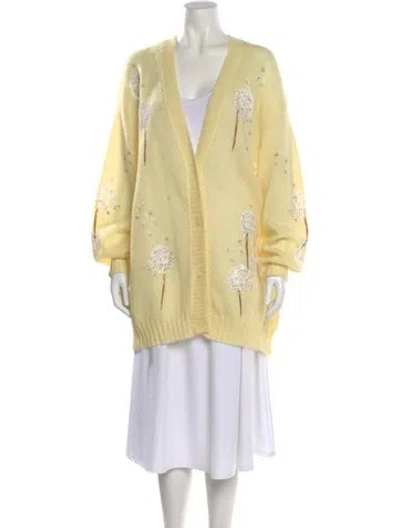 Pre-owned Miu Miu 2019 V-neck Sweater In Yellow