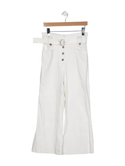 Pre-owned Miu Miu 2019 Wide Leg Jeans In White