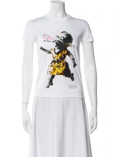 Pre-owned Miu Miu 2019 X 'with Love Miss Piggy' T-shirt In White
