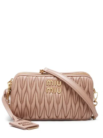 Pre-owned Miu Miu 2020-2024 Matelassé Shoulder Bag In Pink