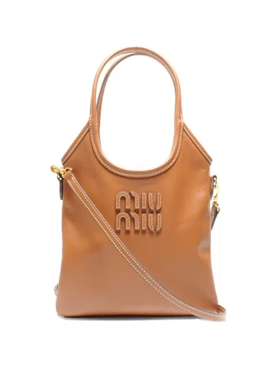 Pre-owned Miu Miu 2020-2025 Ivy Tote Bag In Brown