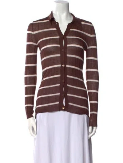 Pre-owned Miu Miu 2020 Cashmere Button-up Top In Brown