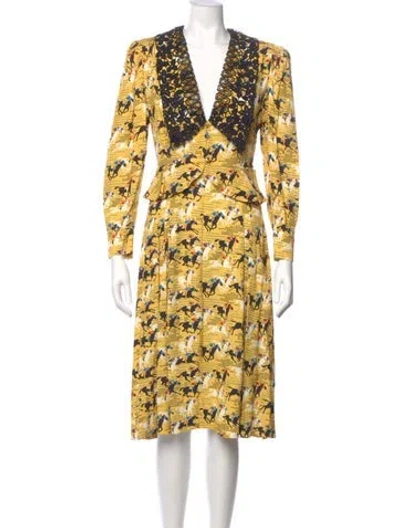 Pre-owned Miu Miu 2020 Midi Length Dress In Yellow