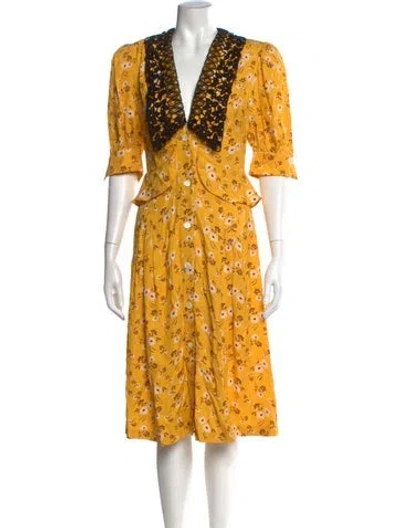 Pre-owned Miu Miu 2020 Midi Length Dress In Yellow