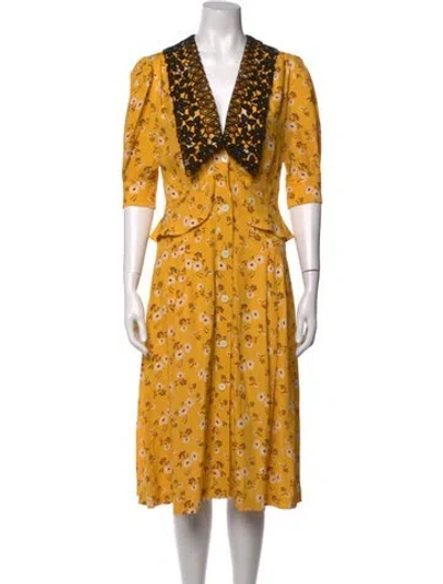 Pre-owned Miu Miu 2020 Midi Length Dress In Yellow
