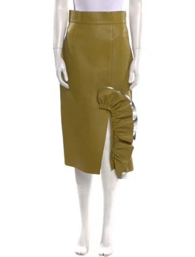 Pre-owned Miu Miu 2020 Midi Length Skirt In Green