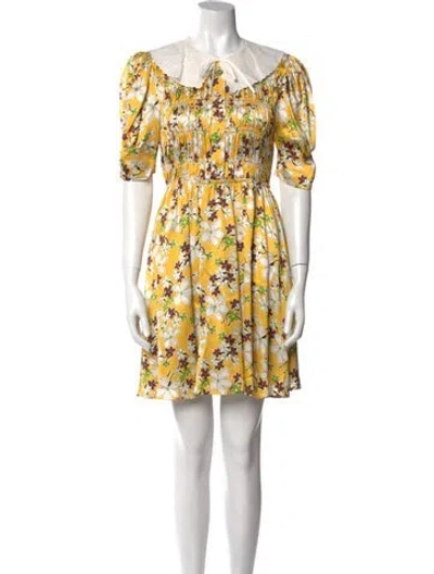 Pre-owned Miu Miu 2020 Mini Dress In Yellow