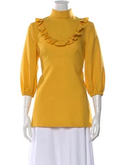 Pre-owned Miu Miu 2020 Mock Neck Top In Yellow