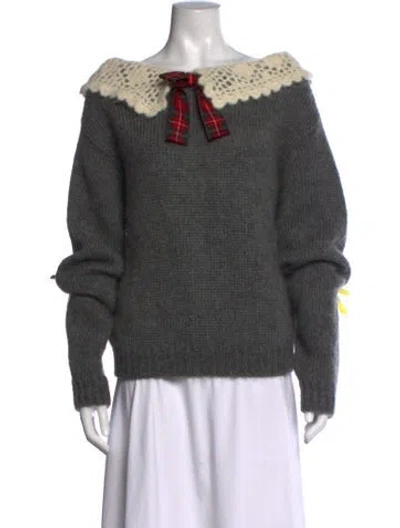 Pre-owned Miu Miu 2020 Mohair Sweater In Grey