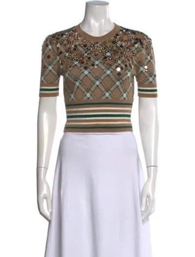 Pre-owned Miu Miu 2020 Plaid Print Sweater In Neutrals