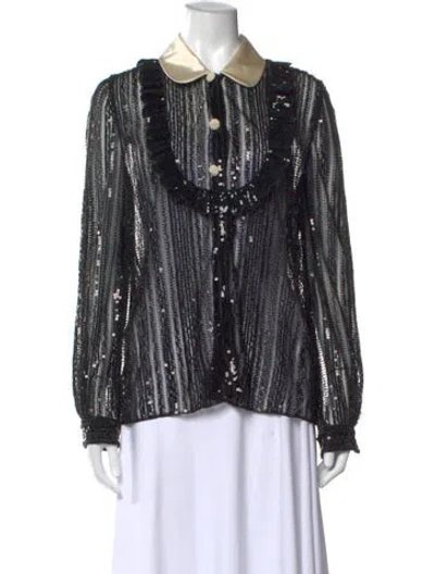 Pre-owned Miu Miu 2020 Printed Blouse In Black