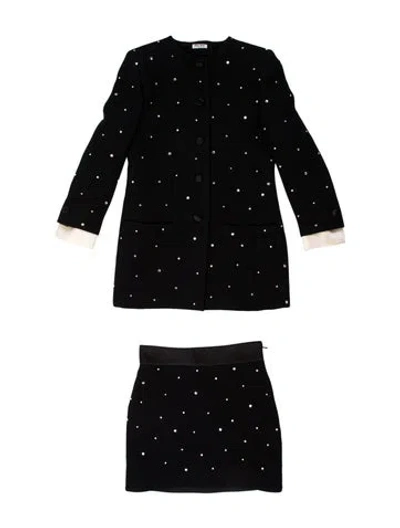 Pre-owned Miu Miu 2020 Printed Skirt Set In Black