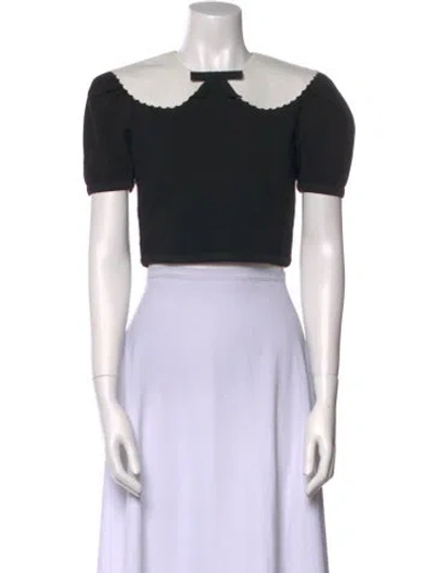 Pre-owned Miu Miu 2020 Scoop Neck Crop Top In Black