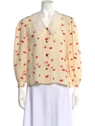 Pre-owned Miu Miu 2020 Silk Blouse In Neutrals