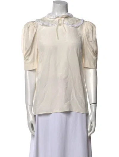 Pre-owned Miu Miu 2020 Silk Blouse W/ Tags In Neutral