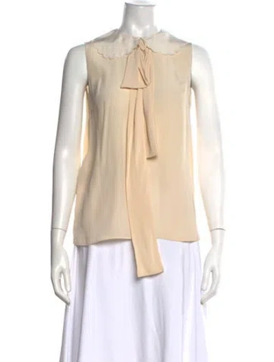 Pre-owned Miu Miu 2020 Silk Blouse W/ Tags In Neutral