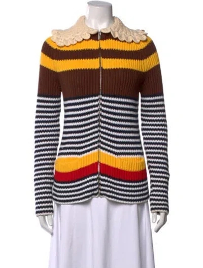 Pre-owned Miu Miu 2020 Striped Sweater In Neutrals