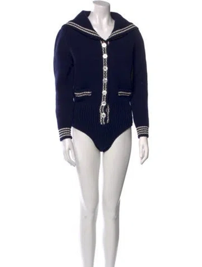 Pre-owned Miu Miu 2020 Virgin Wool Sweater In Blue