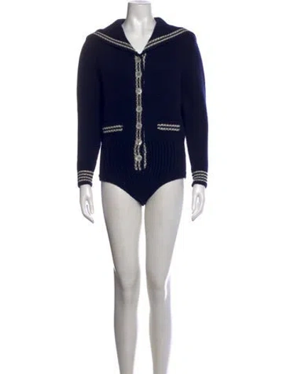 Pre-owned Miu Miu 2020 Virgin Wool Sweater In Blue