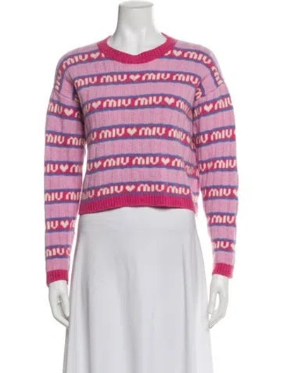Pre-owned Miu Miu 2020 Virgin Wool Sweater In Pink