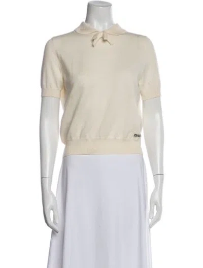 Pre-owned Miu Miu 2020 Virgin Wool Sweater In Yellow