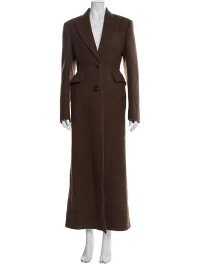 Pre-owned Miu Miu 2020 Wool Faux Fur Coat In Brown