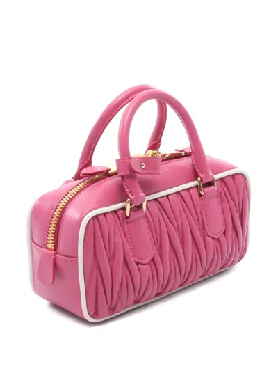 Pre-owned Miu Miu 2020-2026 Matelasse Arcadie Satchel In Pink