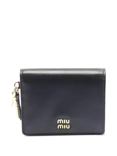Pre-owned Miu Miu 2020s Bi-fold Wallet In Black