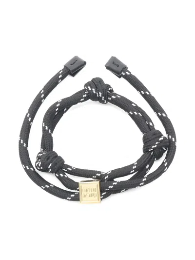 Pre-owned Miu Miu 2020s Logo-cube Bracelet In Black