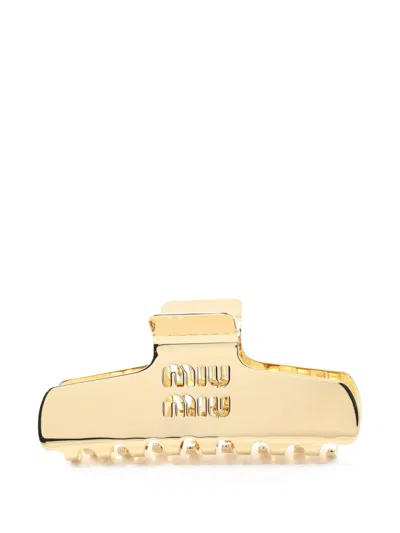 Pre-owned Miu Miu 2020s Logo-lettering Hair Clip