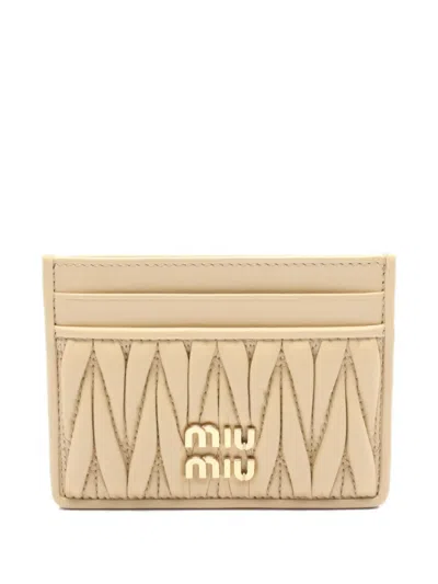 Pre-owned Miu Miu 2020s Matelassé Leather Cardholder