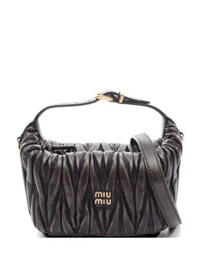 Pre-owned Miu Miu 2020s Matelassé Leather Handbag In Brown
