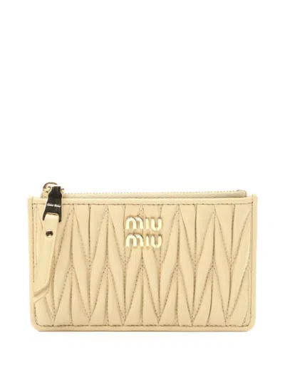 Pre-owned Miu Miu 2020s Matelassé Leather Wallet