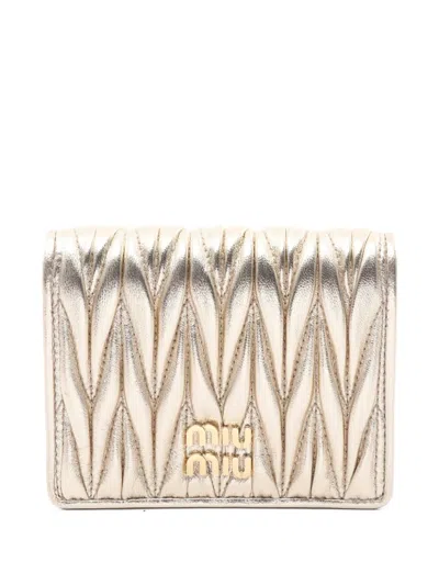Pre-owned Miu Miu 2020s Matelasse Leather Wallet