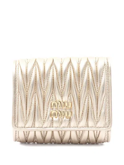 Pre-owned Miu Miu 2020s Matelasse Leather Wallet