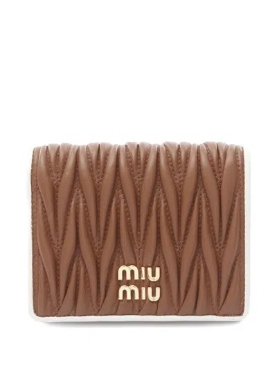 Pre-owned Miu Miu 2020s Matelassé Nappa Leather Wallet