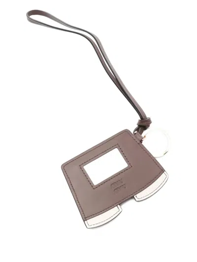 Pre-owned Miu Miu 2020s Skirt-motif Keyring In Neutral