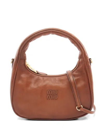 Pre-owned Miu Miu 2020s Vitello Antic Handbag In Brown