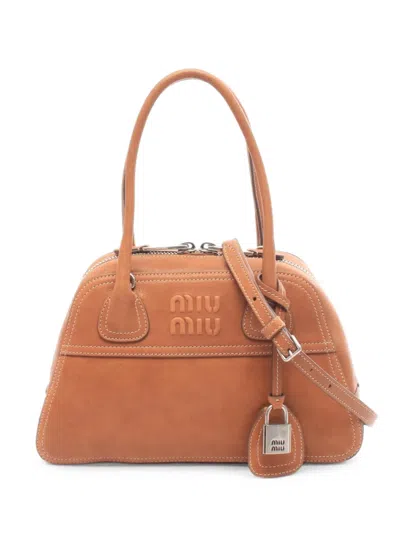 Pre-owned Miu Miu 2020s Vivant 2way Handbag In Brown