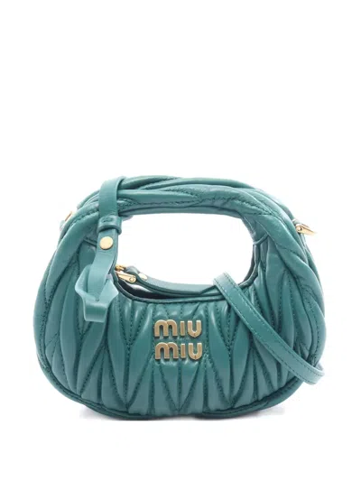 Pre-owned Miu Miu 2020s Wander Micro Handbag In Blue