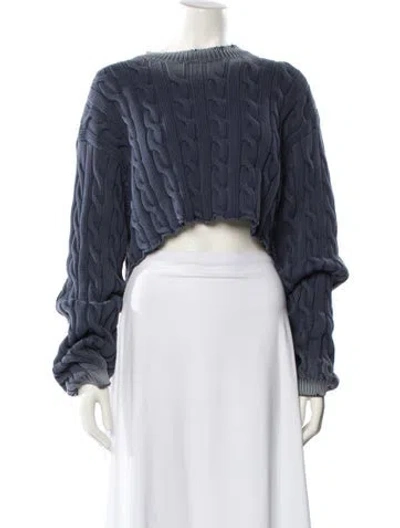 Pre-owned Miu Miu 2021 Bateau Neckline Sweater W/ Tags In Blue