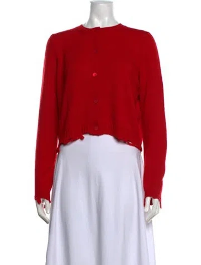 Pre-owned Miu Miu 2021 Distressed Cashmere Sweater In Red