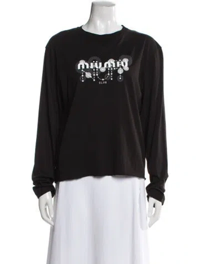 Pre-owned Miu Miu 2021 Graphic Print T-shirt W/ Tags In Gray