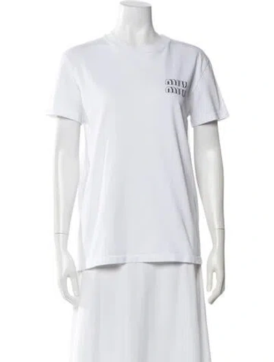 Pre-owned Miu Miu 2021 Graphic Print T-shirt In White