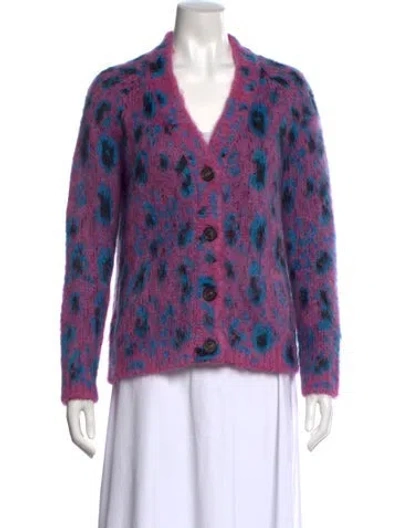 Pre-owned Miu Miu 2021 'leopard' Sweater In Purple