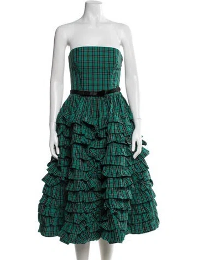 Pre-owned Miu Miu 2021 Midi Length Dress In Green