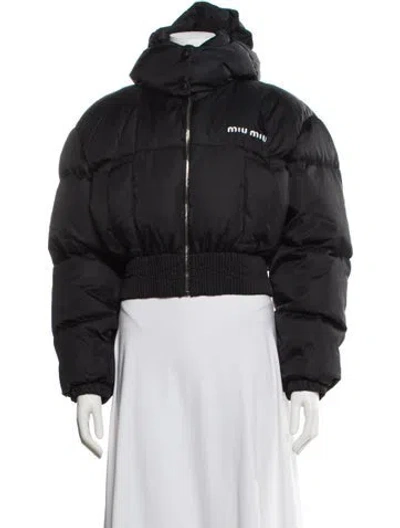 Pre-owned Miu Miu 2021 Nylon Down Jacket In Gray